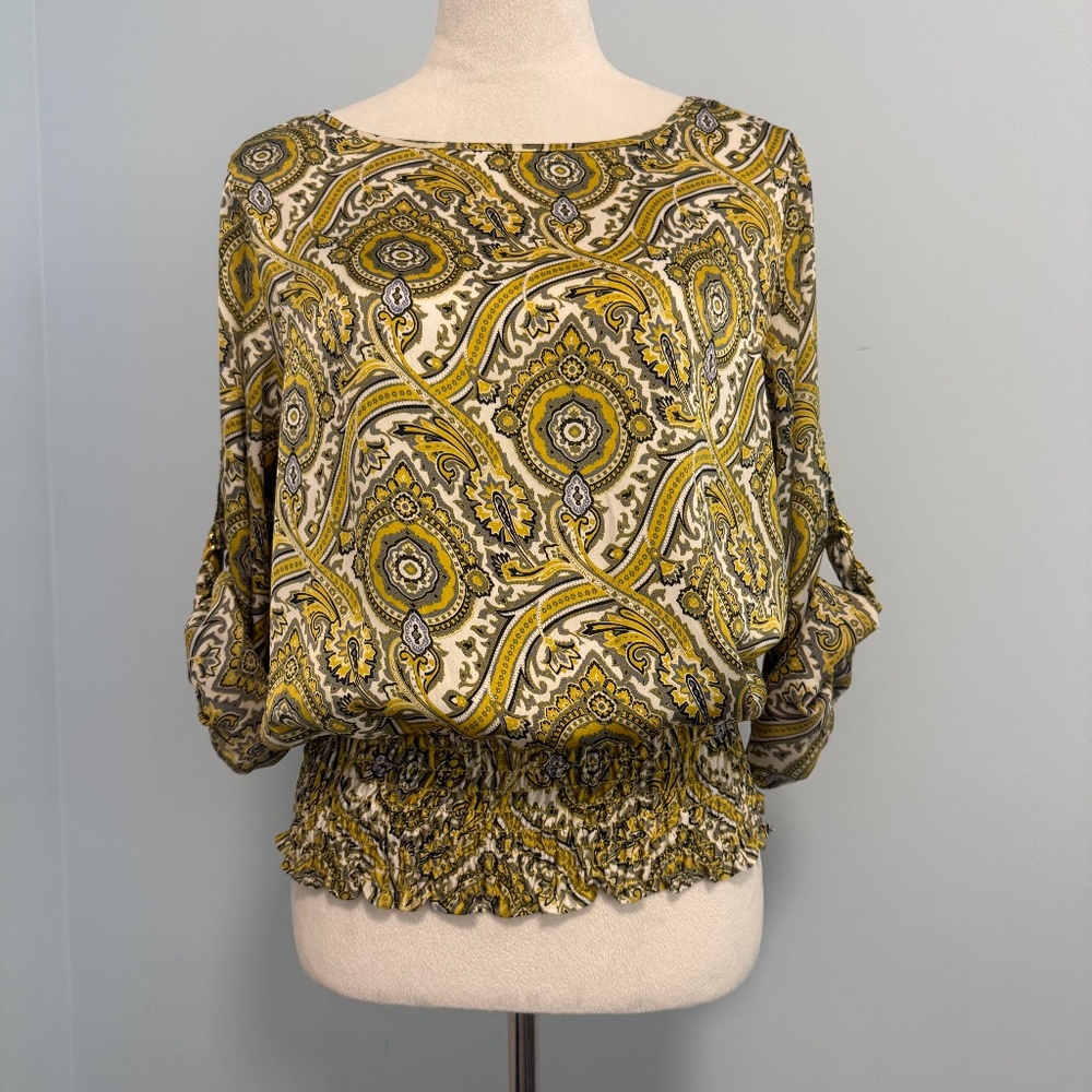 Michael Kors Women’s 3/4 Sleeve Elastic Hem Blouse Size S
